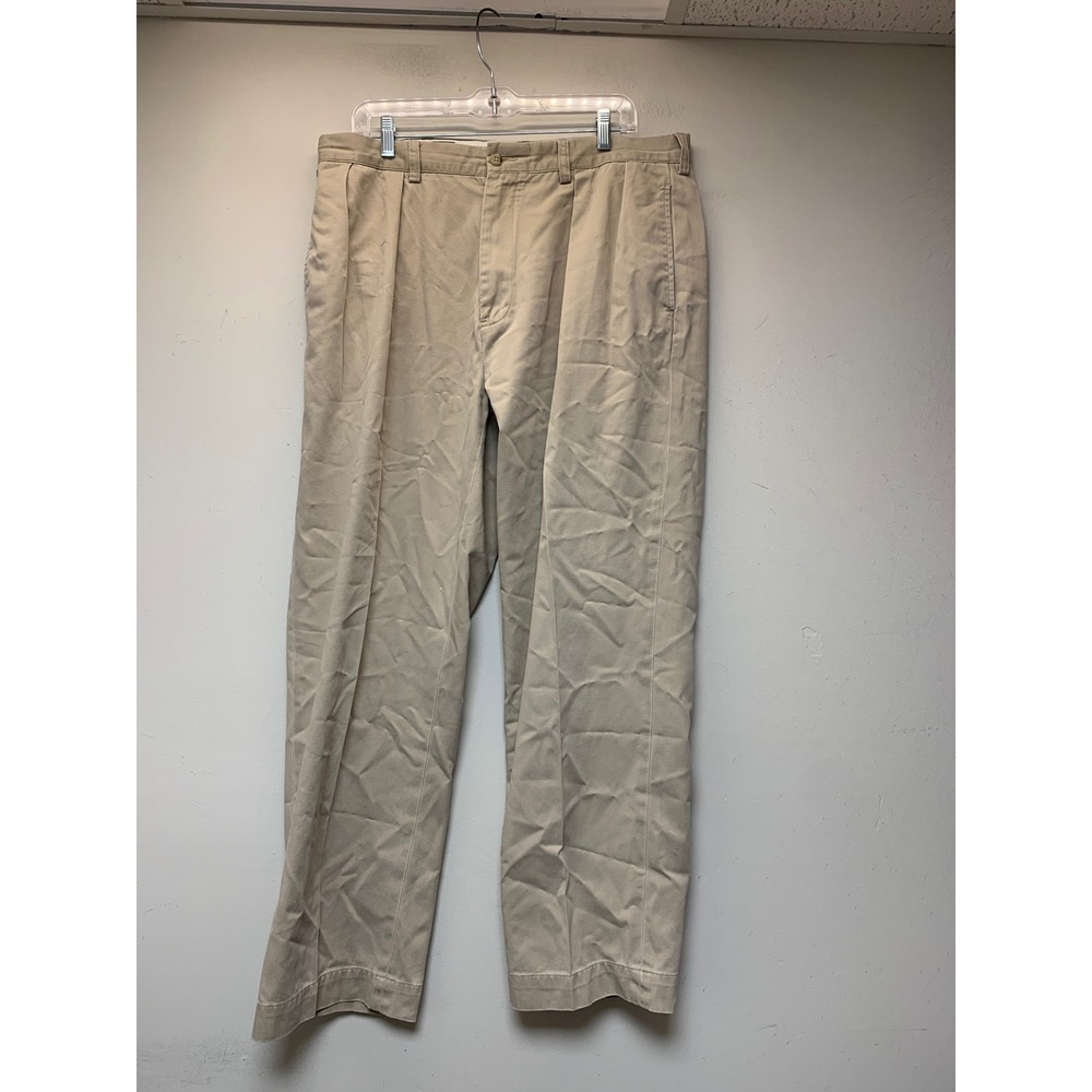 Polo Ralph Lauren Andrew Pant Mens 36x30 Tan Excellent Pleated Chino Chinos